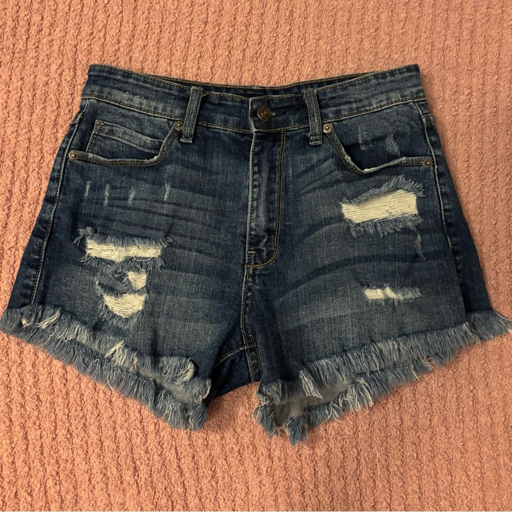 Women Denim Distressed Shorts Size 25